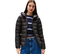 Tommy Jeans Women's Tjw Slim Hood PRNT Down Jckt Ext Dw0Dw21617 Puffer Jacket, Black (Black), S