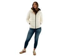 Tommy Jeans Women’s Slim Puffer Jacket with Hood, White (Ecru), XL