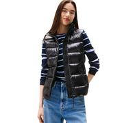 Tommy Jeans Women’s Slim Zip Print Down Gilet with Stand Collar, Black (Black), S