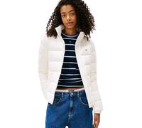 Tommy Jeans Women’s Slim Zip Print Down Water Repellent Puffer Jacket, White (Ecru), XS
