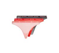 Tommy Jeans Women's 3P Hr Thong Lace (Ext Sizes) UW0UW05010, Purple (Blck/Hot Heat/Tickled Pink), L