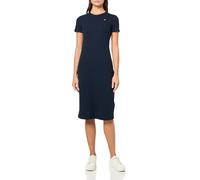 Tommy Jeans Women's Bodycon Midi Dress with Logo Detail, Dark Night Navy, M