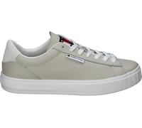 Tommy Jeans Women's Cupsole Leather Trainers, Beige (Bleached Stone), 7