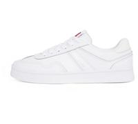 TOMMY JEANS Women's Elegant Greenwich Leather Low Profile Trainers, White (White), 5