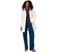 Tommy Jeans Women's Essential Hooded Down Coat with Faux Fur, White (Ecru), XL
