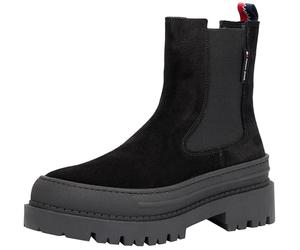 Tommy Jeans Women's Foxing Suede Chelsea Boots, Black (Black), 5