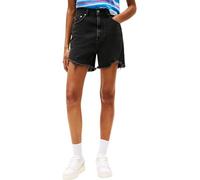 Tommy Jeans Women's High Waist Mom Denim Shorts, Black (Denim Washed Black Black), 24W