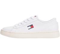 Tommy Jeans Women's Lightweight Leather Court Trainers, White (White), 6