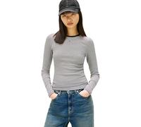 Tommy Jeans Women's Long Sleeve Top Slim Fit Essential No Hood, Blue (Black/Ecru Stripe), S