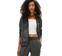 Tommy Jeans womens Medium Weight Zip Up Hoodie With Script Logo and Drawstring, Dark Grey Heather, XS