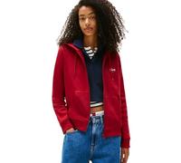 Tommy Jeans Women's Medium Weight Zip Up Hoodie with Script Logo and Drawstring, Regatta Red, XS