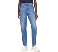 Tommy Jeans Women's Mom Jean Uh Tpr Ch0130 Co Dw0dw19245 Tapered, Denim Medium, 28W / 34L
