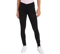 Tommy Jeans Women's Nora Mr Skny Stbks Denim Pants, Staten Black Stretch, 28W / 28L