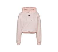 Tommy Jeans Women's Pink Crop Hoodie Medium, pink