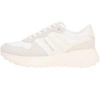 Tommy Jeans Women's Runner Trainers Cleated Suede Mix Lace-up, Grey (Stratus Grey), 3.5