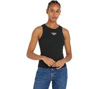 Tommy Jeans Women's Slim Logo Round Neck Tank Top, Black (Black), 6XL