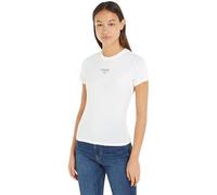 Tommy Jeans Women's Slim Logo Short Sleeve Round Neck T-Shirt, White (White), XXS