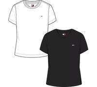 Tommy Jeans Womens Tjw 2pack C-Neck Tee Dw0dw21366 S/S T-Shirt, Multi (Ecru/Black), S UK