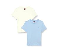 Tommy Jeans Womens Tjw 2pack C-Neck Tee Dw0dw21366 S/S T-Shirt, Multi (Ecru/Sweet Blue), XS UK