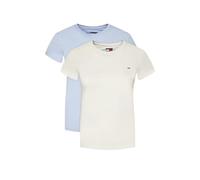Tommy Jeans Womens Tjw 2pack C-Neck Tee Dw0dw21366 S/S T-Shirt, Multi (Ecru/Sweet Blue), XXS UK