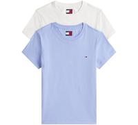Tommy Jeans Womens Tjw 2pack C-Neck Tee Dw0dw21366 S/S T-Shirt, Multi (Ecru/Vinatage Iris), L UK