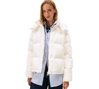 Tommy Jeans Women's Tjw Alaska Grid Down Jacket Ext Dw0Dw21623 Puffer, White (Ancient White), L