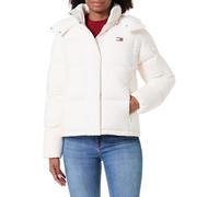 Tommy Jeans Women's Tjw Alaska Grid Down Jacket Ext Dw0Dw21623 Puffer, White (Ancient White), S