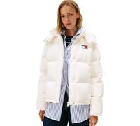 Tommy Jeans Women's Tjw Alaska Grid Down Jacket Ext Dw0Dw21623 Puffer, White (Ancient White), XL