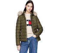 Tommy Jeans Womens Tjw Basic Hooded Down Ext Dw0dw18312 Puffer Jacket, Green (Fatigue Green), XL UK
