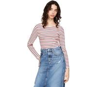Tommy Jeans Women's TJW BRETON STRIPE LS DW0DW19817, Red (Regatta Red / Multi), L