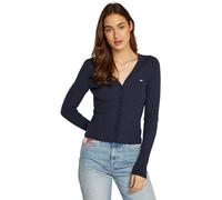 Tommy Jeans Women's Tjw Cable Essential Cardigan Dw0dw18682 Cardigan Sweater, Blue (Dark Night Navy Melange), XL