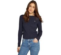 Tommy Jeans Women's Tjw Cable Essential Sweater Dw0dw18683 Pullover Sweater, Blue (Dark Night Navy Melange), M