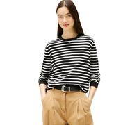 Tommy Jeans Women's TJW Essential Crew Sweater EXT DW0DW20159 Pullover Sweater, Black (Black/Ecru Stripe), XS