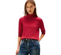 Tommy Jeans Women's Tjw Essential Trtlnk Sweater Dw0Dw21672 Pullover, Red (Ruby Rhubarb), M