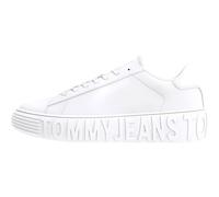 Tommy Jeans Women's Tjw Leather Cupsole Ess En0en02507 Cupsole Sneaker, White, 4 UK