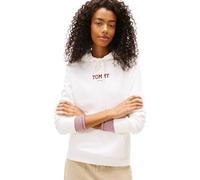 Tommy Jeans Women's Tjw Reg Ess Logo 2 Hoodie Ext Dw0Dw21921 Pullover, White (Ecru), S