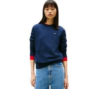 Tommy Jeans Women's Tjw Reg S Flag Crew Dw0dw19959 Pullover Sweatshirt, Blue (Dark Night Navy), M