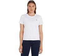 Tommy Jeans Women's Tjw Regular Jersey C Neck S/S Knit Tops, White, XS
