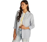 Tommy Jeans Womens Tjw RLX Linen Dw0dw20292 L/S Shirt, Blue (Colorado Blue/Stripe), XXS UK