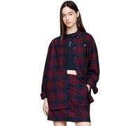 Tommy Jeans Women's Tjw Rlx Tartan Check Shirt Ext Dw0dw18878 L/S Shirt, Red (Rouge Winter Check), XS