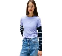 Tommy Jeans Women's Tjw Slim Ess Logo 1 Tee Ext Dw0Dw21542 S/S T-Shirt, Blue (Vintage Iris), S