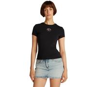 Tommy Jeans Women's Tjw Slim Essential Logo 2 Tee Dw0Dw20316 S/S T-Shirt, Black (Black), M