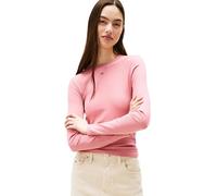 Tommy Jeans Womens Tjw Slim Essential Rib Dw0dw17387 L/S T-Shirt, Pink (Tahiti Berry), M UK