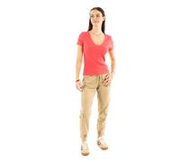 Tommy Jeans Womens Tjw Slim Essential Rib V Dw0dw17385 S/S T-Shirt, Red (Amour), XXS UK