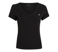 Tommy Jeans Women's Tjw Slim Essential Rib V Ss Dw0dw17385bds006 Other Tops, Black (Black), XL