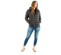 Tommy Jeans Womens Tjw Slim Hood PRNT Down Jckt Ext Dw0dw21617 Puffer Jacket, Black (Black), XL UK