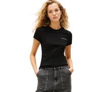 Tommy Jeans Women's Tjw Slim Linear Ss Tee Ext Dw0Dw21164 S/S T-Shirt, Black (Black), XS