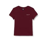 Tommy Jeans Women's Tjw Slim Linear Tee Dw0dw18785 S/S T-Shirt, Purple (Deep Rouge), S
