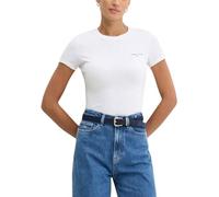 Tommy Jeans Women's Tjw Slim Linear Tee Dw0dw18785 S/S T-Shirt, White (White), L