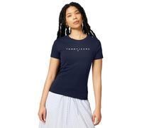 Tommy Jeans Women's Tjw Slim Linear Tee Ext Dw0Dw18398 S/S T-Shirt, Blue (Dark Night Navy 1), XL_Plus